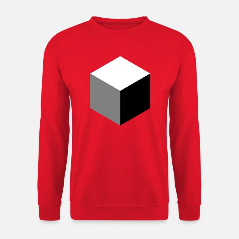 Geometrische Würfel-Silhouette - Unisex Pullover - Rot