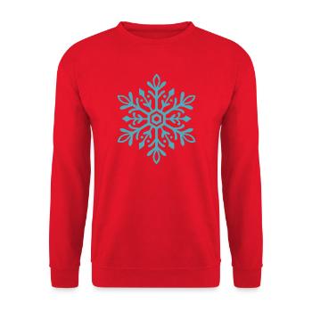Schneeflocke | Berg | Skifahren | Snowboarden - Unisex Pullover - Rot - Vorne - Alina (178cm) & Michal (187cm)