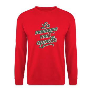 La montagne vous appelle ! - Sweat-shirt Unisexe - rouge - Devant - Alina (178cm) & Michal (187cm)