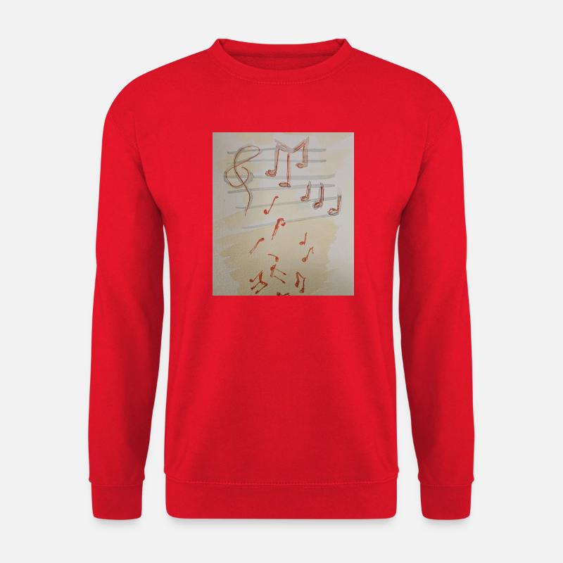 Rote Notenimpression - Unisex Pullover - Rot