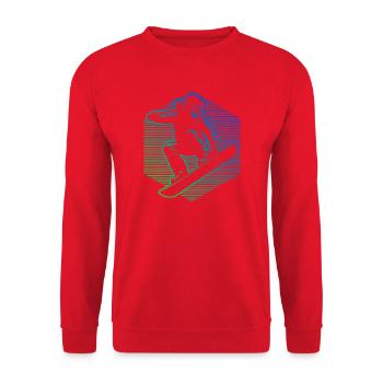 Snowboardeurs en pente néon - Sweat-shirt Unisexe - rouge - Devant - Alina (178cm) & Michal (187cm)
