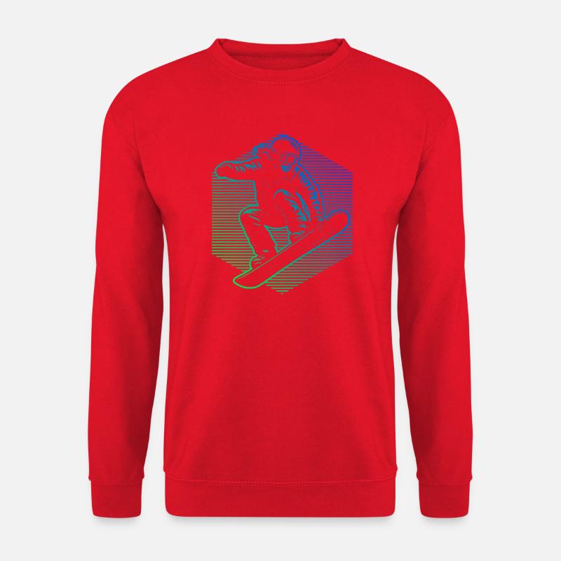 Snowboarder im Neongradient - Unisex Pullover - Rot
