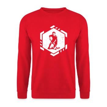 Idée simple de floorball pour floorball - Sweat-shirt Unisexe - rouge - Devant - Alina (178cm) & Michal (187cm)
