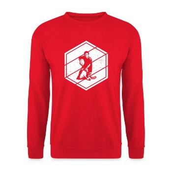 Characterful floorball design - Unisex Sweatshirt - red - Front - Alina (178cm) & Michal (187cm)