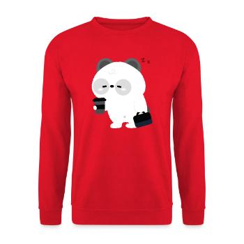 Panda Coffee Break - Unisex Sweatshirt - red - Front - Alina (178cm) & Michal (187cm)
