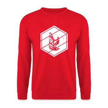 Windsurfing motif that works immediately - Unisex Sweatshirt - red - Front - Alina (178cm) & Michal (187cm)