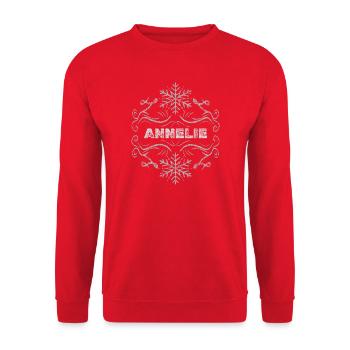 Vorname Annelie - Unisex Pullover - Rot - Vorne - Alina (178cm) & Michal (187cm)