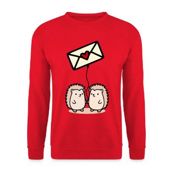 Liebesbriefe Valentinstag - Unisex Pullover - Rot - Vorne - Alina (178cm) & Michal (187cm)