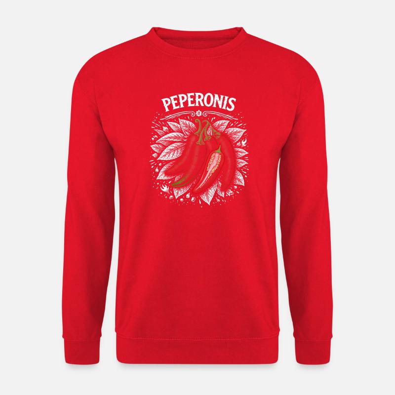 Pepperoni Burning Leaf Design - Unisex Sweatshirt - red