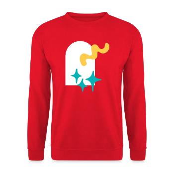 Funkelnde Formen Explosion - Unisex Pullover - Rot - Vorne - Alina (178cm) & Michal (187cm)