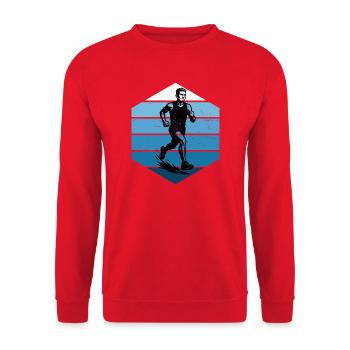 Running vibes for races - Unisex Sweatshirt - red - Front - Alina (178cm) & Michal (187cm)