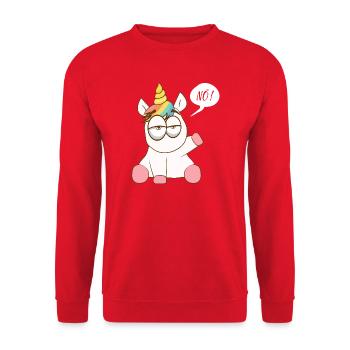 Rainbow Unicorn with Murmuring Charm - Unisex Sweatshirt - red - Front - Alina (178cm) & Michal (187cm)