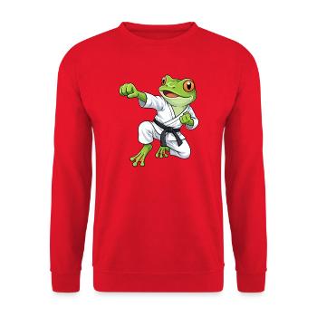 Frog Toad Martial Arts Karate Japan Tradition - Unisex Sweatshirt - red - Front - Alina (178cm) & Michal (187cm)