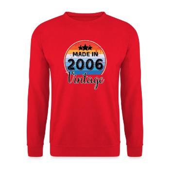 Vintage Geburtsjahr 2006 - Unisex Pullover - Rot - Vorne - Alina (178cm) & Michal (187cm)