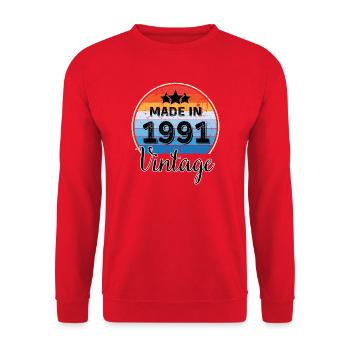Made in 1991 Vintage Anniversary - Unisex Sweatshirt - red - Front - Alina (178cm) & Michal (187cm)