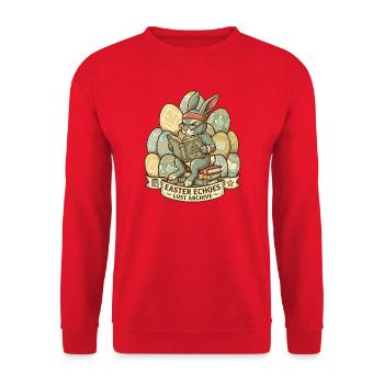 Easter Bunny Archivist - Unisex Sweatshirt - red - Front - Alina (178cm) & Michal (187cm)