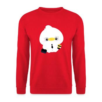 Canard en cravate Mignon du bureau - Sweat-shirt Unisexe - rouge - Devant - Alina (178cm) & Michal (187cm)