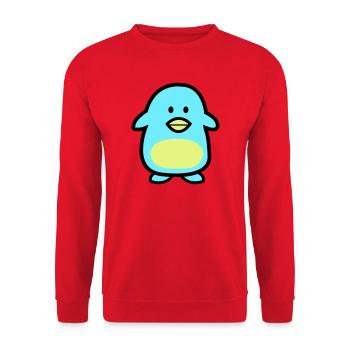 Pinguin-Comic - Unisex Pullover - Rot - Vorne - Alina (178cm) & Michal (187cm)