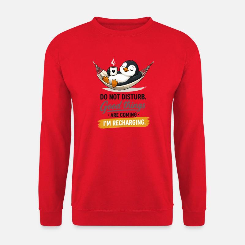 Pinguin aufladende Hängematte - Unisex Pullover - Rot