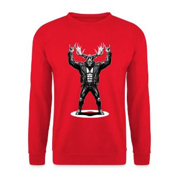 Fan de musique Heavy Metal Rock, Moose - Sweat-shirt Unisexe - rouge - Devant - Alina (178cm) & Michal (187cm)
