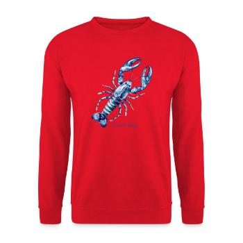 Summer Breeze Watercolor Lobster - Unisex Sweatshirt - red - Front - Alina (178cm) & Michal (187cm)