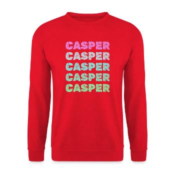Casper als Name - Unisex Pullover - Rot - Vorne - Alina (178cm) & Michal (187cm)