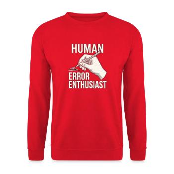 Human Error - Unisex Sweatshirt - red - Front - Alina (178cm) & Michal (187cm)