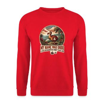 Dodo, extinct bird from Mauritius - Unisex Pullover - Rot - Vorne - Alina (178cm) & Michal (187cm)