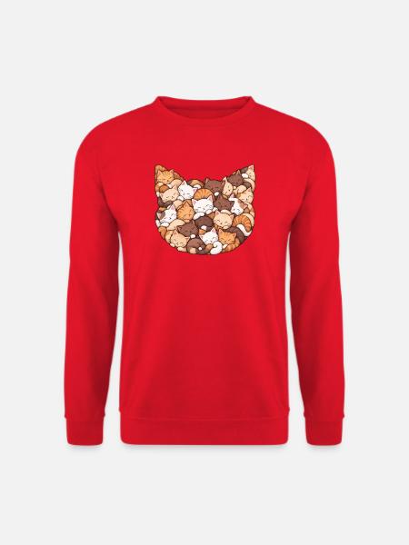 Schlummernde Katzenkolonie - Unisex Pullover - Rot