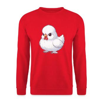 Seidenhuhn - Unisex Pullover - Rot - Vorne - Alina (178cm) & Michal (187cm)