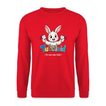Tuttileid – Süßer Kinderhase - Unisex Pullover - Rot - Vorne - Alina (178cm) & Michal (187cm)