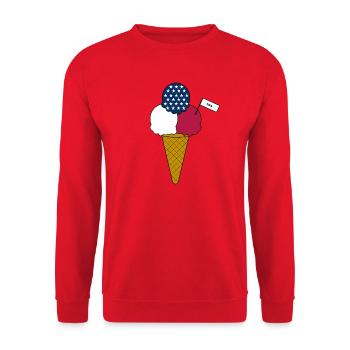 USA flag cream Eiscreme - Unisex Pullover - Rot - Vorne - Alina (178cm) & Michal (187cm)