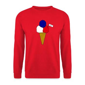 Französich France Flag Eiscreme - Unisex Pullover - Rot - Vorne - Alina (178cm) & Michal (187cm)
