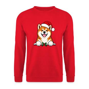 Weihnachten Akita - Unisex Pullover - Rot - Vorne - Alina (178cm) & Michal (187cm)