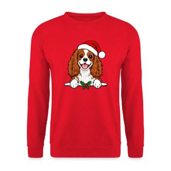 Weihnachten Cavalier King Charles Spaniel - Unisex Pullover - Rot - Vorne - Alina (178cm) & Michal (187cm)