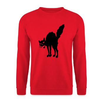 Black Cat and Red Cat - Unisex Sweatshirt - red - Front - Alina (178cm) & Michal (187cm)