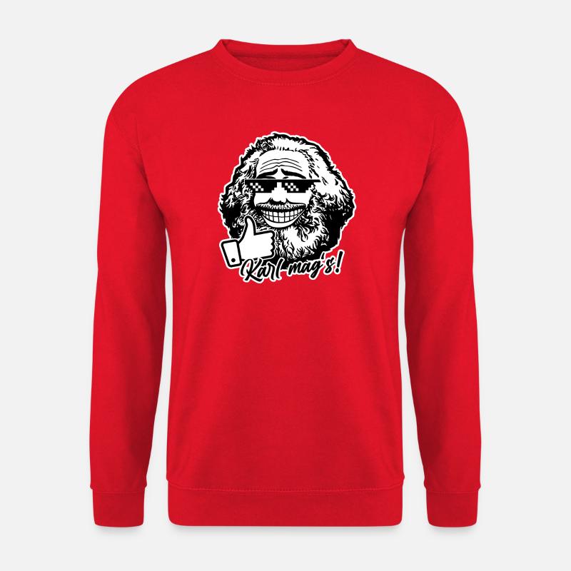 Karl Marx mag's (zweifarbig) - Unisex Pullover - Rot