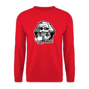 Karl Marx (bicolore) - Sweat-shirt Unisexe - rouge - Devant - Alina (178cm) & Michal (187cm)