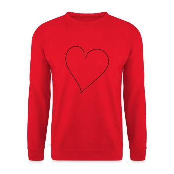 kleines Herz für euch - Unisex Pullover - Rot - Vorne - Alina (178cm) & Michal (187cm)