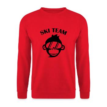 affe_skibrille_02 - Unisex Pullover - Rot - Vorne - Alina (178cm) & Michal (187cm)