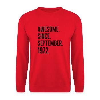 Génial depuis septembre 1972 - Sweat-shirt Unisexe - rouge - Devant - Alina (178cm) & Michal (187cm)