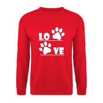 Chien chien - Sweat-shirt Unisexe - rouge - Devant - Alina (178cm) & Michal (187cm)