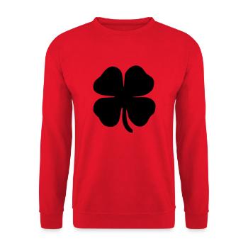 4-LEAF CLOVER - Unisex Sweatshirt - red - Front - Alina (178cm) & Michal (187cm)