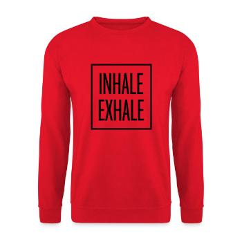 Inspirez expirez Yoga citation - Sweat-shirt Unisexe - rouge - Devant - Alina (178cm) & Michal (187cm)