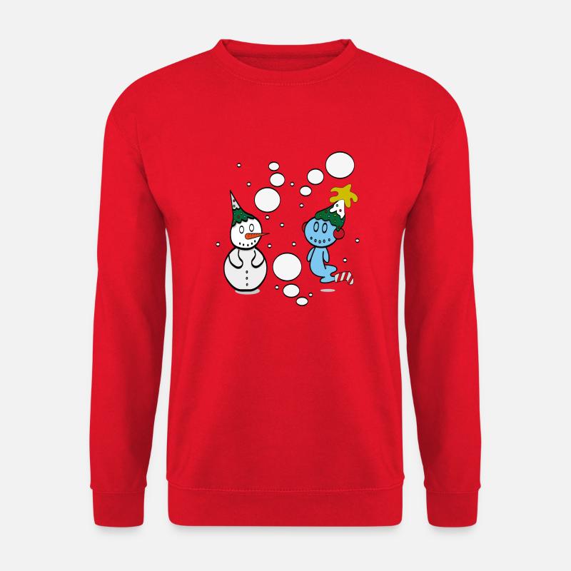 Schneemann und Geist - Unisex Pullover - Rot