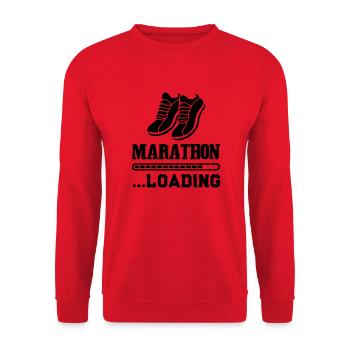 marathon loading - Unisex Pullover - Rot - Vorne - Alina (178cm) & Michal (187cm)
