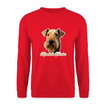 Airedale Terrier - Unisex Pullover - Rot - Vorne - Alina (178cm) & Michal (187cm)