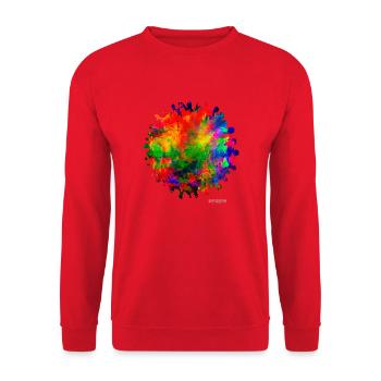 "Paint4" by Acryl Gallery & Design - Unisex Sweatshirt - red - Front - Alina (178cm) & Michal (187cm)
