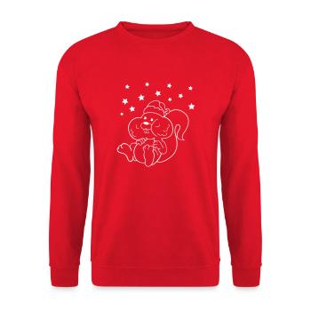 Licorne de Noël - Sweat-shirt Unisexe - rouge - Devant - Alina (178cm) & Michal (187cm)