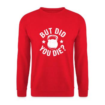 For fitness freaks with a sense of fun - Unisex Sweatshirt - red - Front - Alina (178cm) & Michal (187cm)